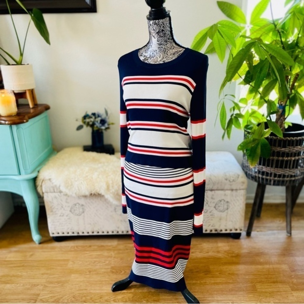 Revolve Trouvé Striped Midi Pencil Skirt Set & Matching Long Sleeve